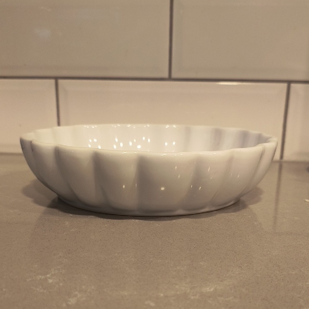 White Ceramic Fluted Baking Dish